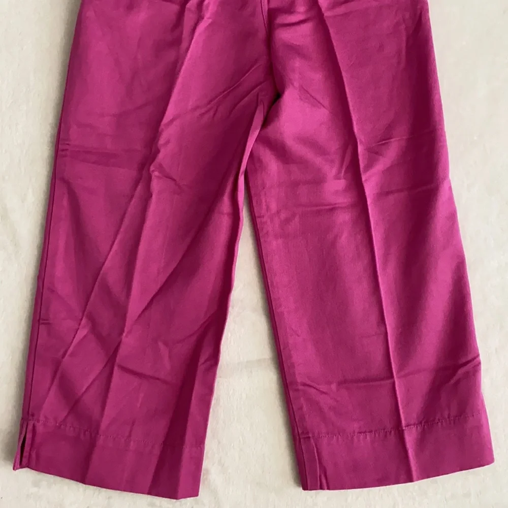 {NWT/VTG} Talbots Kids | High Waisted Wide Leg Cropped Pants Cotton Lyocell Pink - Picture 12 of 13